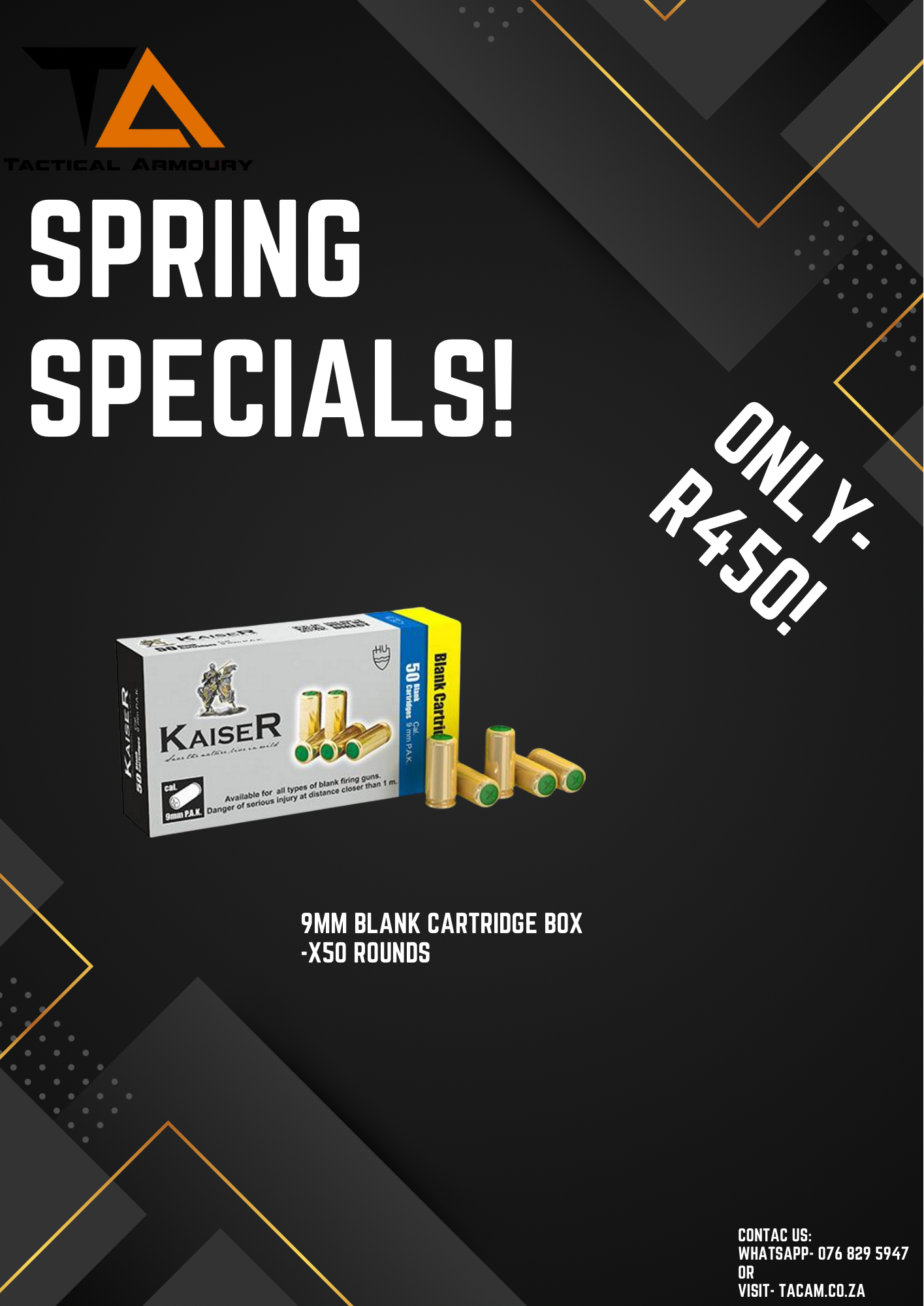 Blank 9mm P.A.K Cartridge