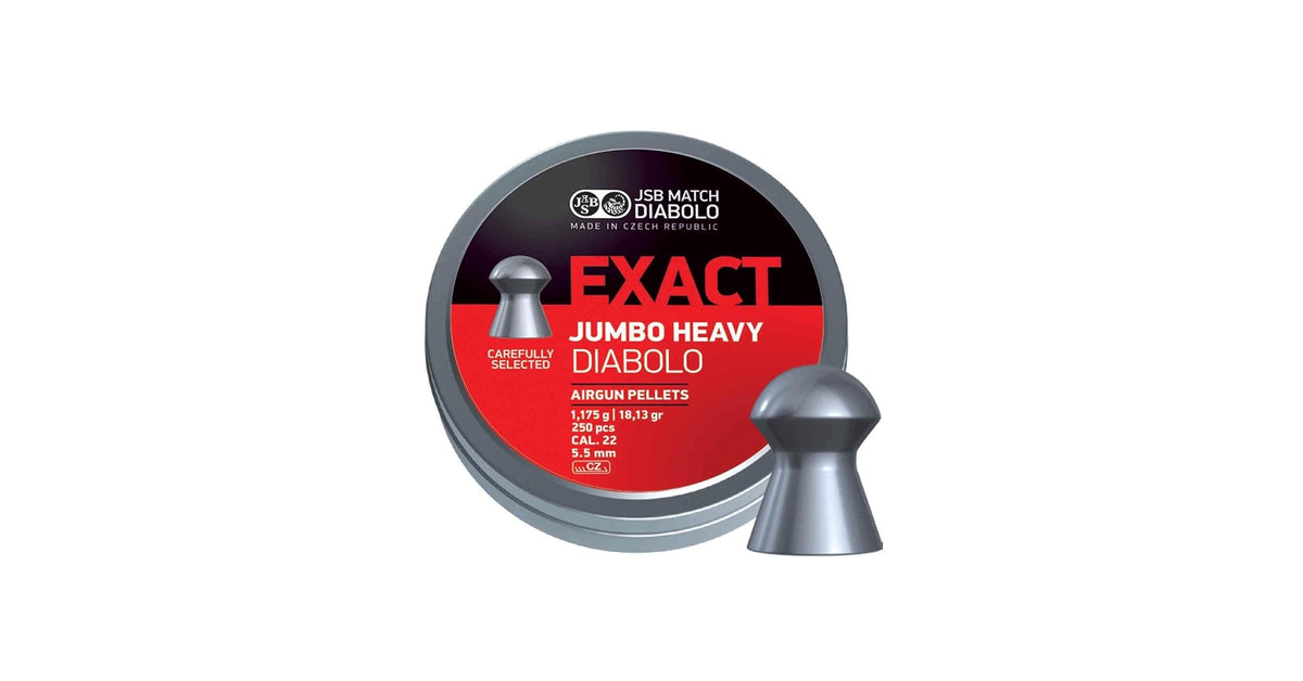 JSB Diabolo Jumbo Exact Heavy .22, 500 per Tin, 18.13 Grain