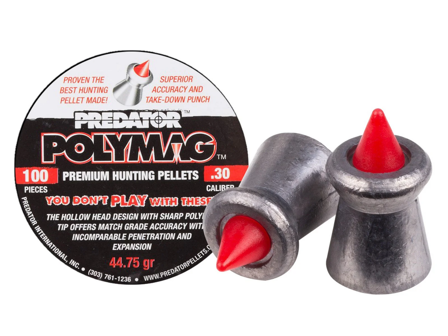 JSB Predator Polymag .30 Cal 44.75 Grain 100pcs