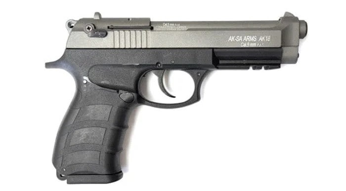 AKSA Arms AK-18 9mm P.A.K Blank Gun - Black & Fume