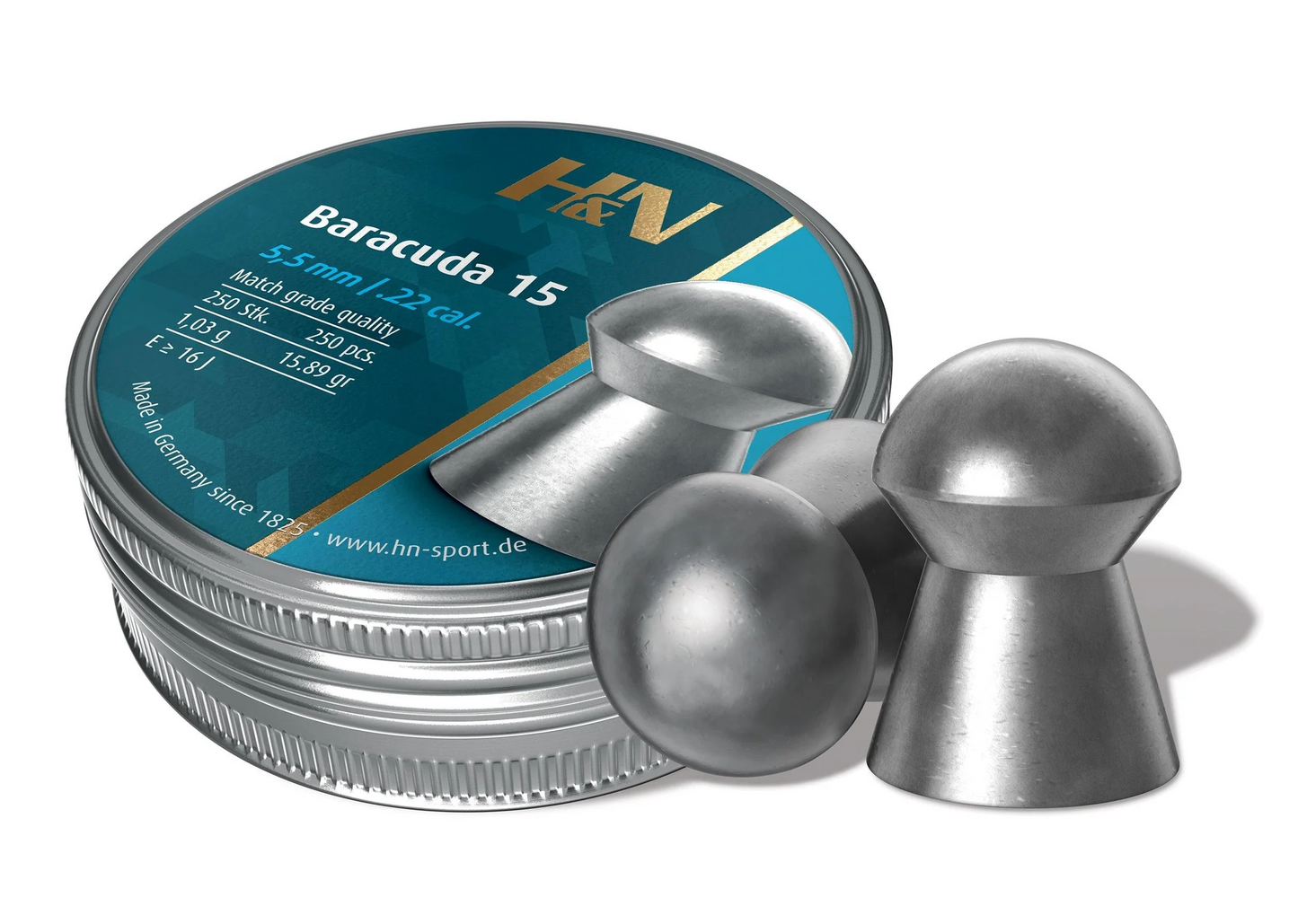 H&N Baracuda 15 5.52mm 15.89 Grain 250pcs