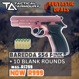 BAREDDA S56 PINK BLANK GUN COMBO FOR YOUR LADY WITH 10 FREE BLANK ROUNDS