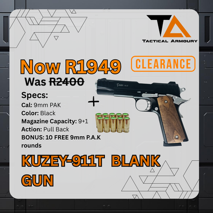 KUZEY-911T BLACK BLANK GUN