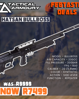 HATSAN BULLBOSS PCP AIR RIFLE .22 CALIBER SALE!!!