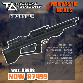 NIKSAN ELF SYNTHETIC PCP AIR RIFLE .22 CALIBER SALE!!!