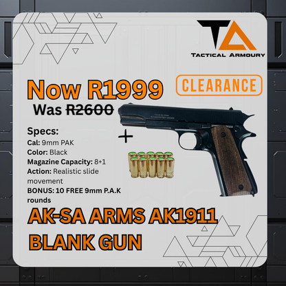AK-SA ARMS AK1911 Black Blank Gun