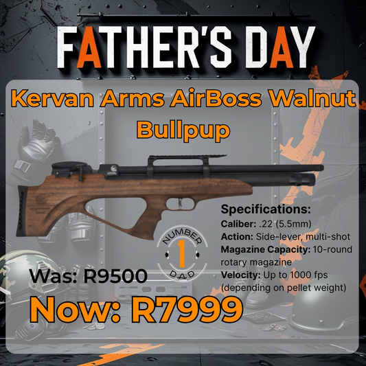 KERVAN AIRBOSS BULLPUP WALLNUT .22 CAL PCP AIRGUN