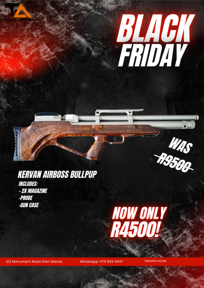 Kervan Arms AirBoss Satin-Walnut Bullpup .22 Cal Airgun