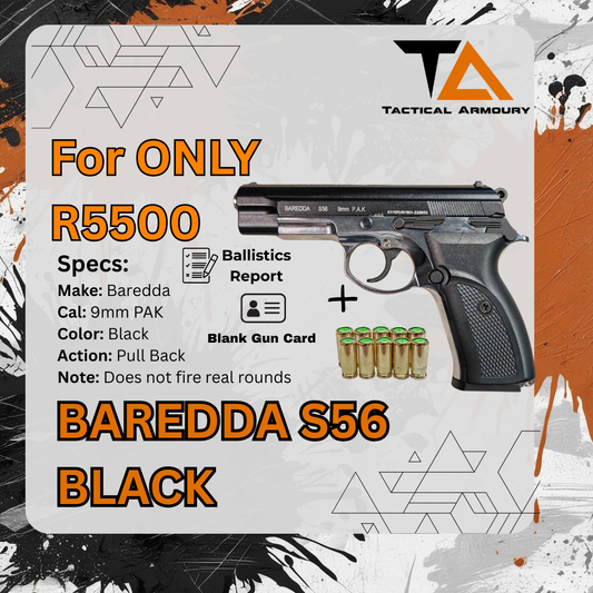 BAREDDA S56 BLACK BLANK FIRING GUN