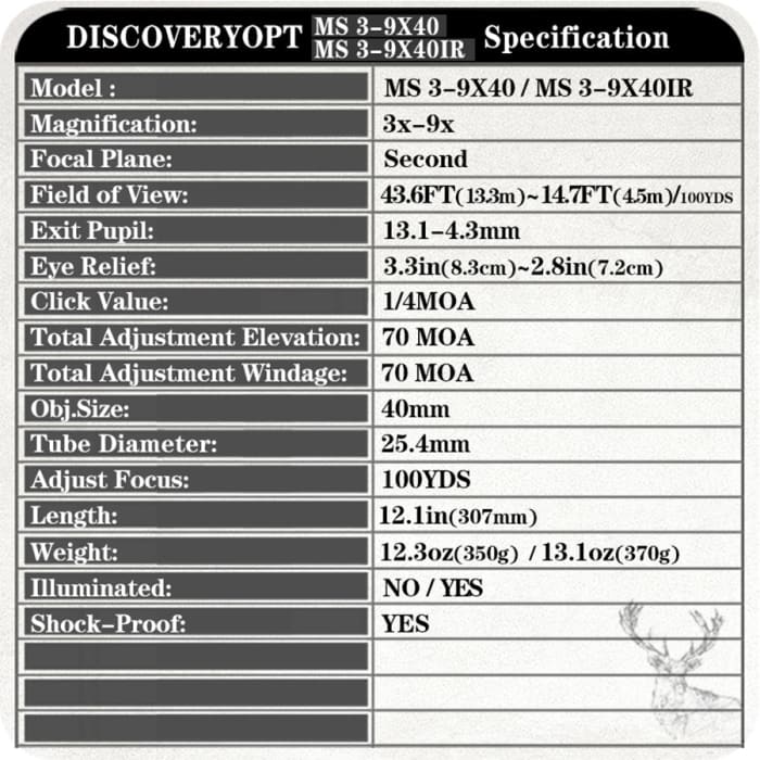 Discovery MS 3-9X40 scope