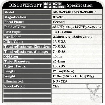 Discovery MS 3-9X40 scope