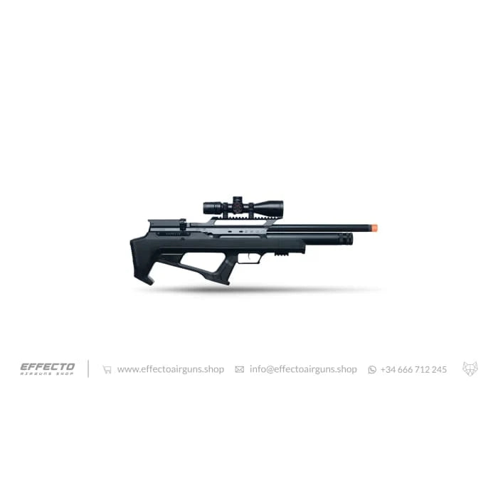 Effecto Zeon, Black Suede Synthetic Model PCP Air Rifle 46cm Choked Barrel 5.5mm (.22)
