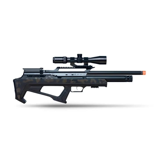 Effecto Zeon, Khaki Camo Model PCP Air Rifle 46cm Choked Barrel 5.5mm (.22)