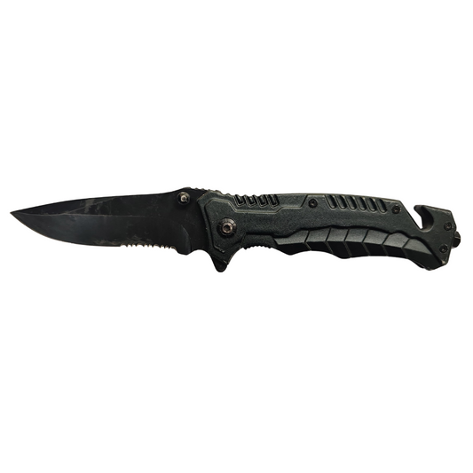 Black Folding Knife with Scales