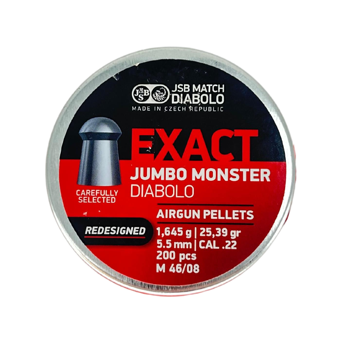 JSB Exact Diabolo Jumbo Monster .22 Cal 25.39 grain 200 pieces. Image