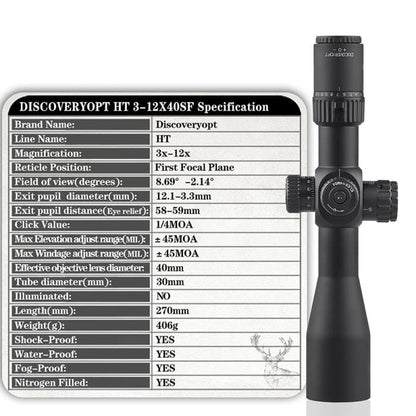 Discovery Scope HT 3-12x40 SF FFP