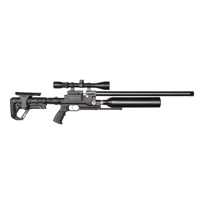Kral Puncher Jumbo Dazzle Black .22 PCP Air Rifle with Spare Air Cylinder and Bipod